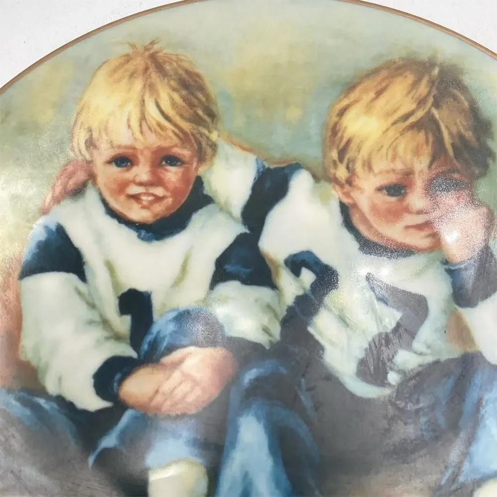 Brantwood Football Brothers Collector Plate Multicolor 8in Vintage 1979‎
